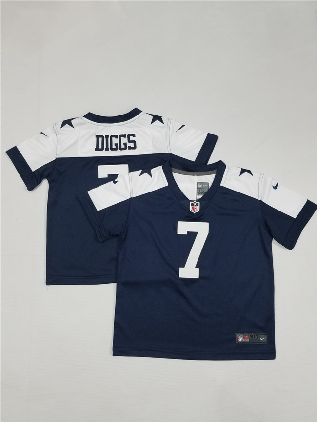 Toddlers Dallas Cowboys #7 Trevon Diggs Navy Thanksgiving Limited Stitched Jersey